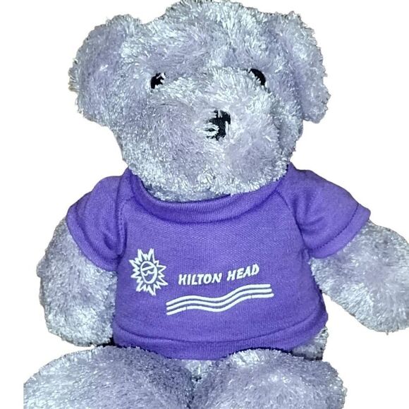 Lilac Purple Hilton Head Tee Teddy Bear Bean Bag Plush Toy 9" - Picture 2 of 4